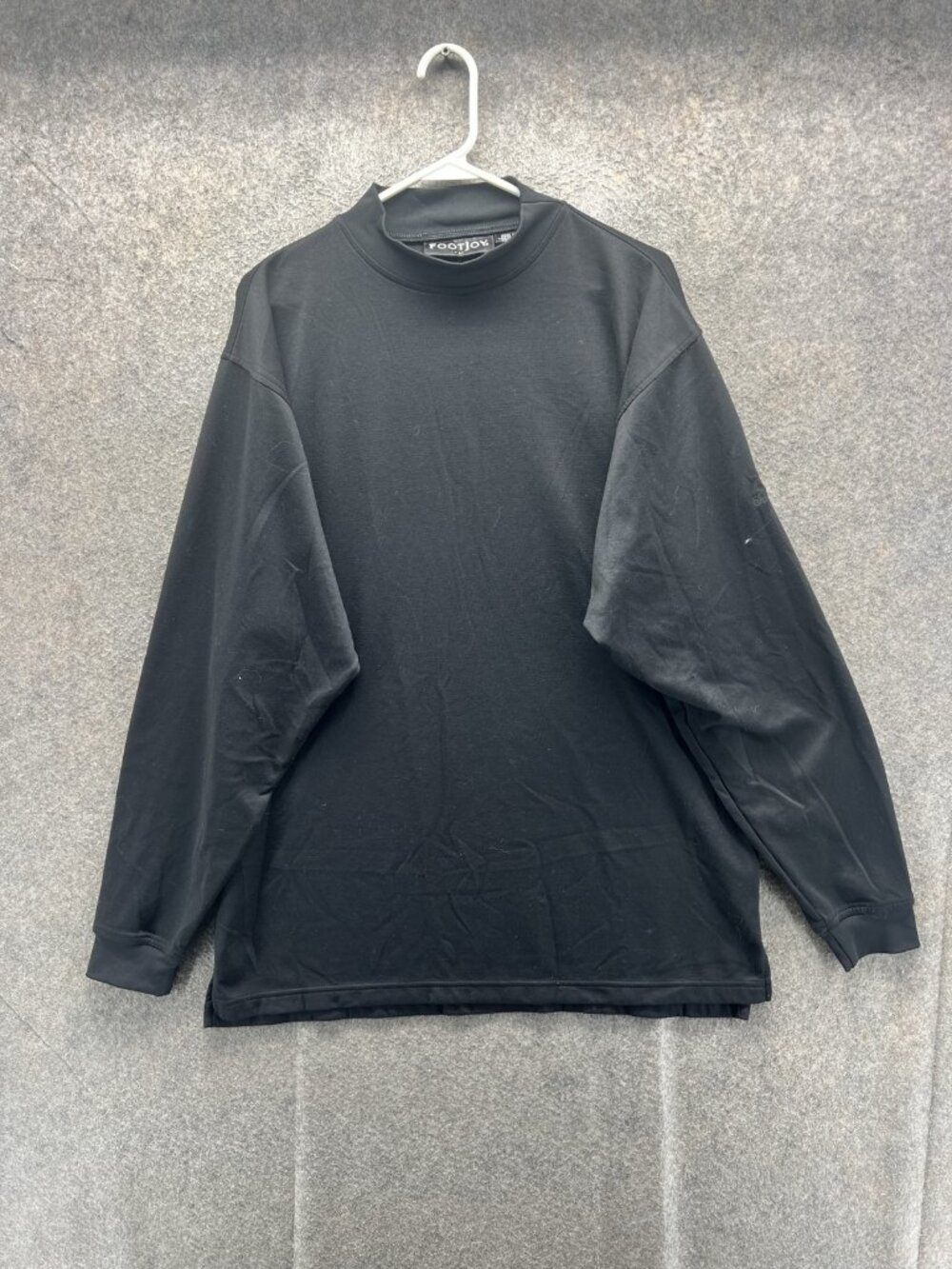 FootJoy Shirt Mens Large Black Long Sleeve Mock Neck Golf Performance Top
